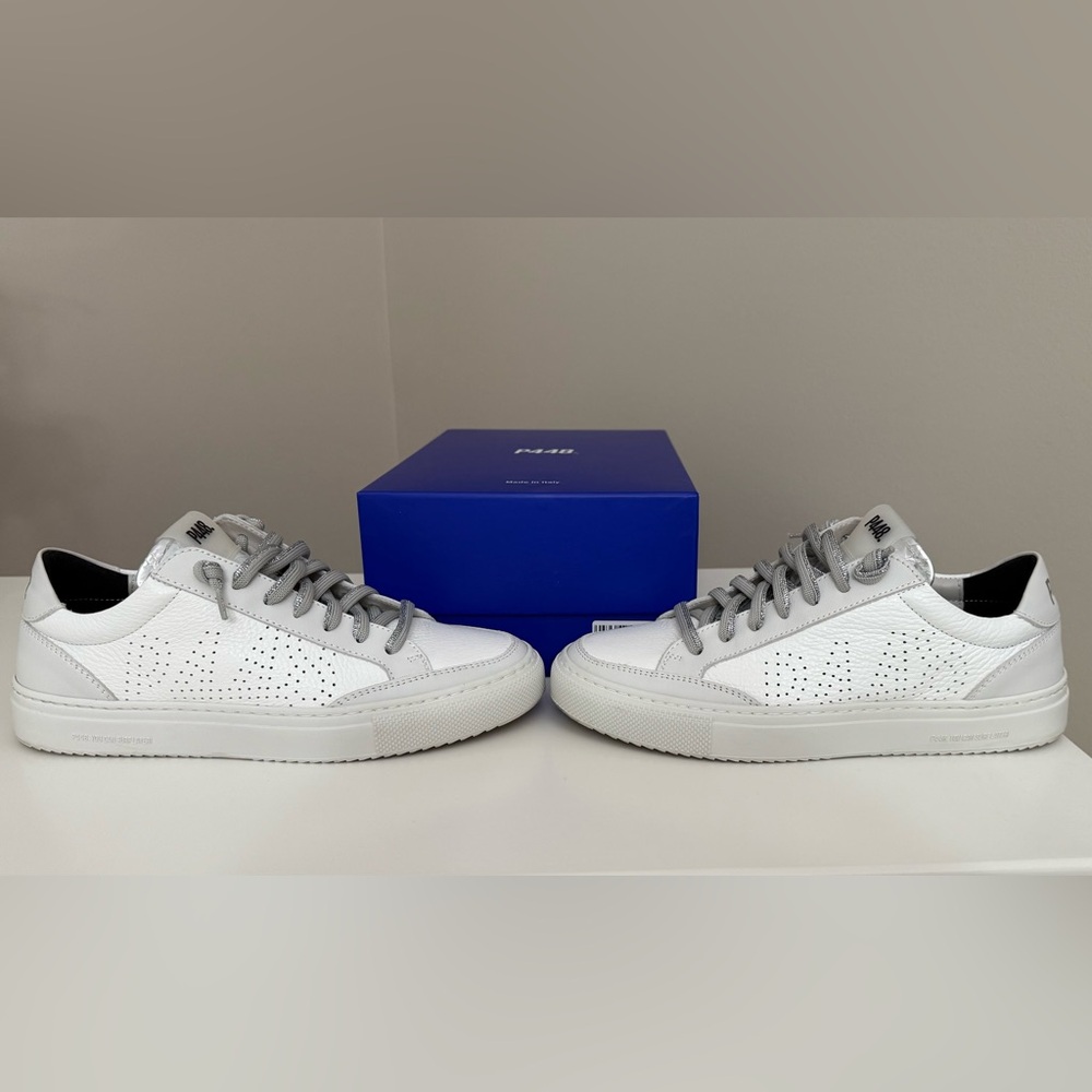 P448 White and Gray Women's Athletic Shoes, 9